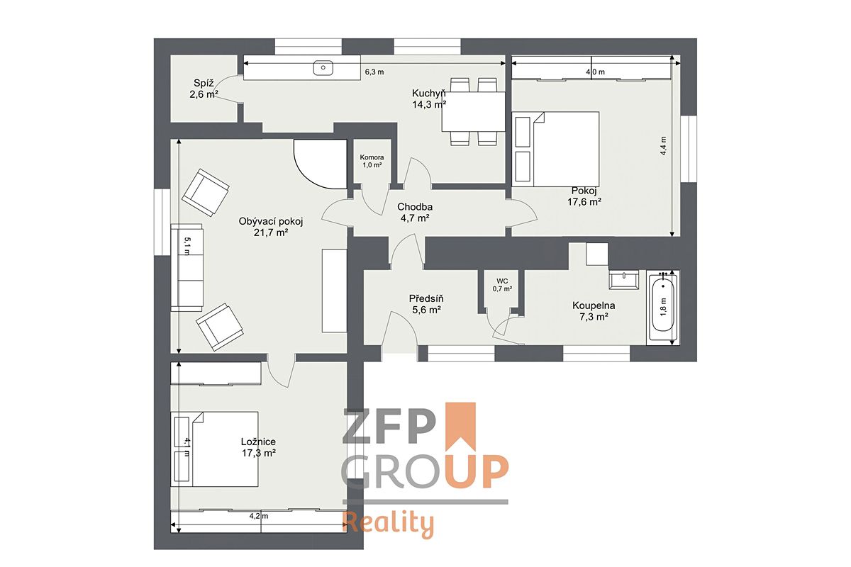 Prodej rodinného domu 93 m², pozemek 1117 m² – fotografie 3