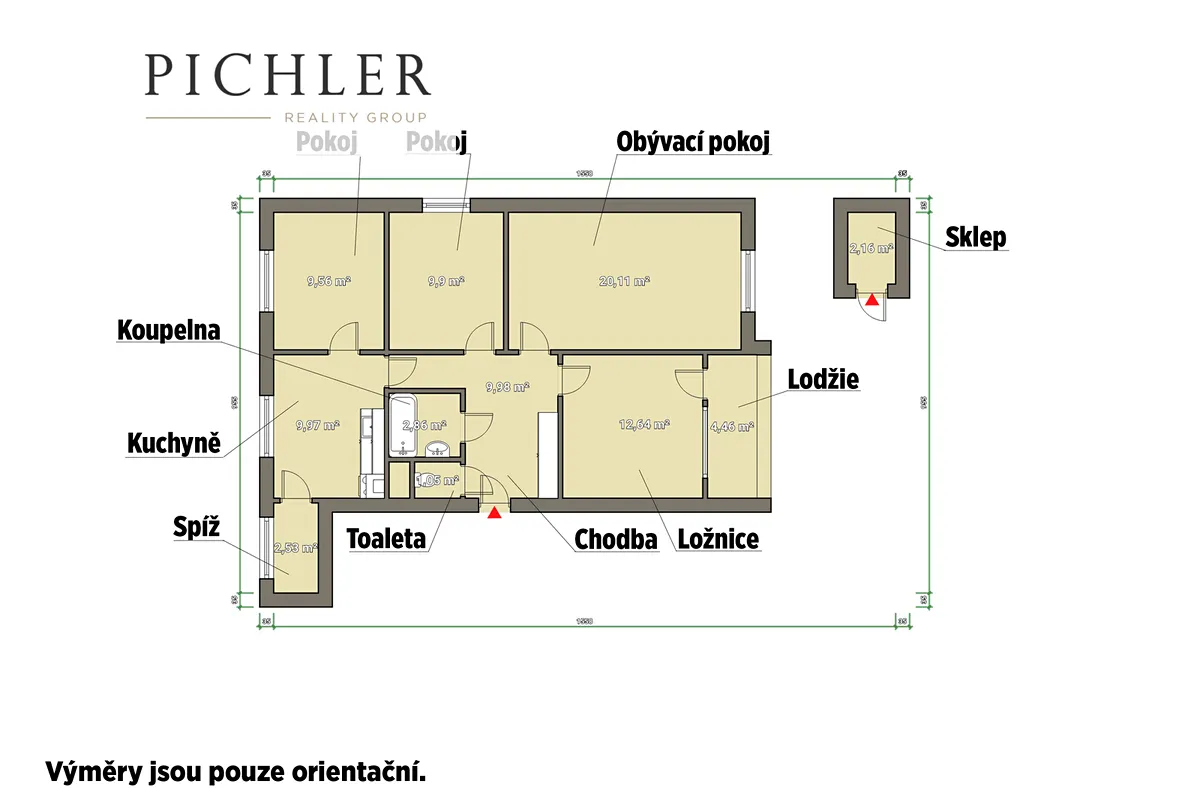 Prodej bytu 4+1 84 m² – pohled 3