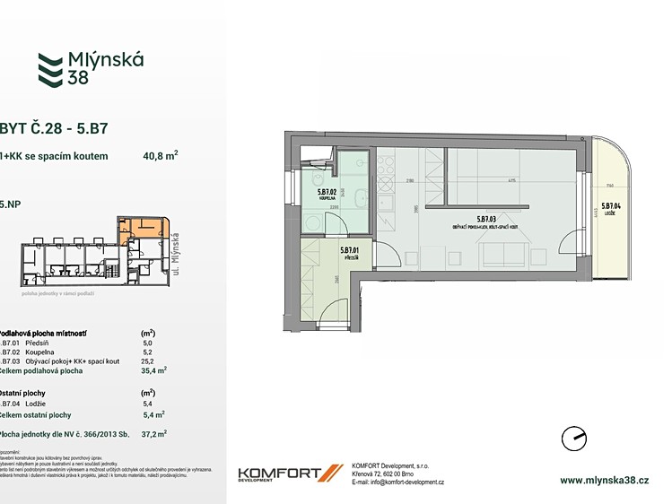 Prodej bytu 1+kk, 35 m² (3 z 3)