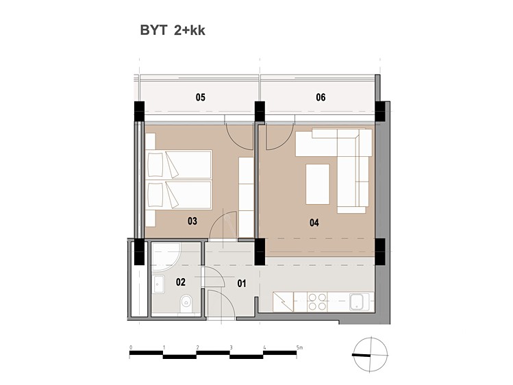Квартира 2+kk в оренду, 36 м² (7 з 21)