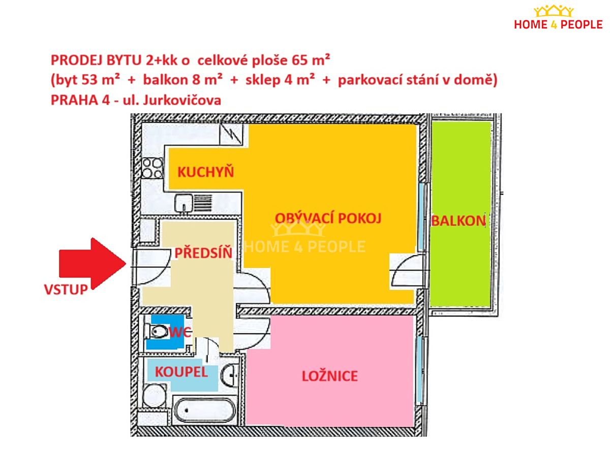 Prodej bytu 2+kk 65 m²