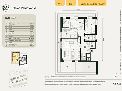 Wohnung 4+kk zum Kauf, 112 m² (2 von 7)