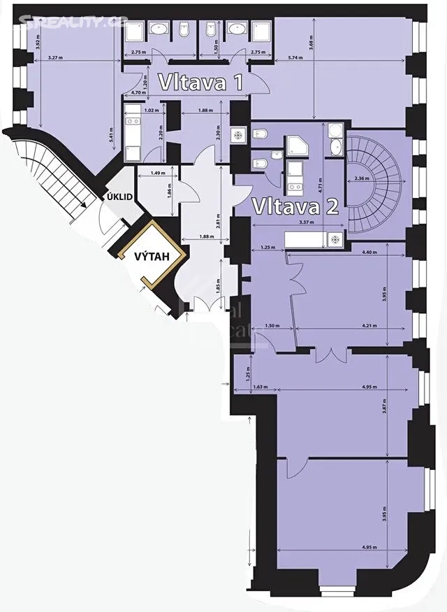 Pronájem kanceláře 221 m², Praha