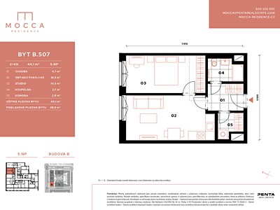 Wohnung 2+kk zum Kauf, 44 m² (2 von 6)