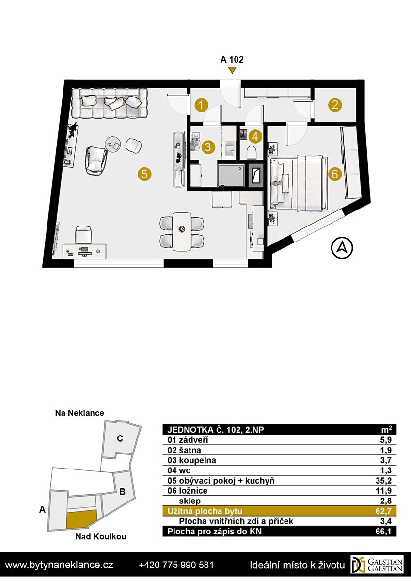 Prodej bytu 2+kk 66 m² – fotografie 4