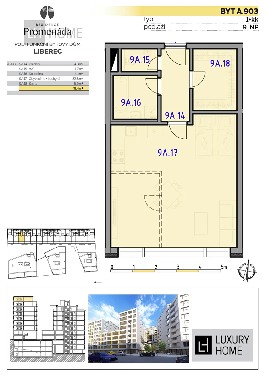 Prodej bytu 1+kk 52 m² - Widok 3