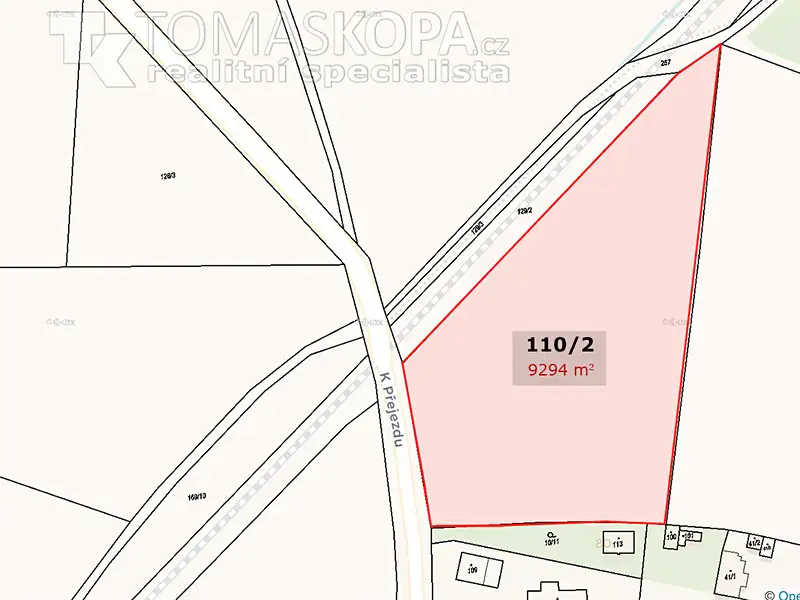 Prodej stavebního pozemku 9294 m², Vysoký Újezd – náhled fotky 2