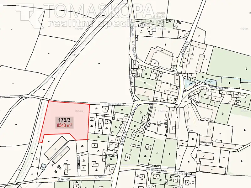 Prodej stavebního pozemku 8543 m², Vysoký Újezd – náhled fotky 2