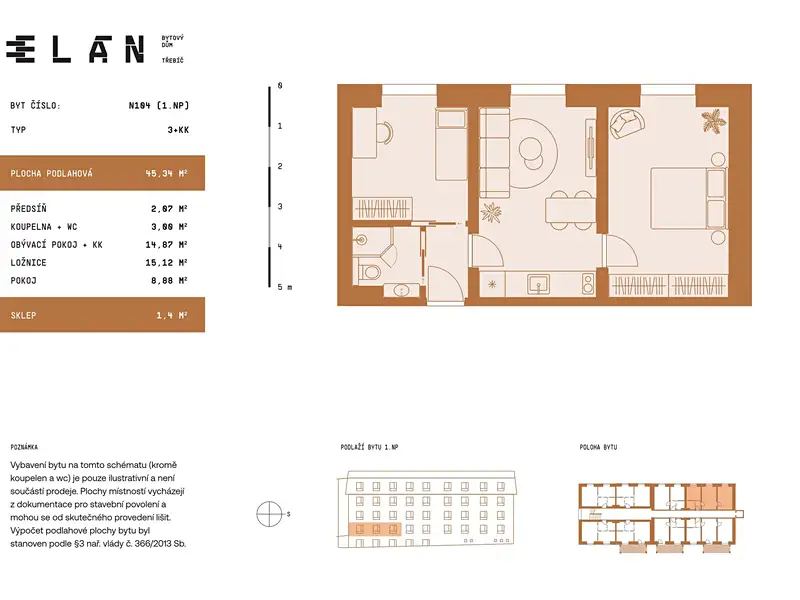 Prodej bytu 3+kk 44 m², Třebíč – náhled fotky 3