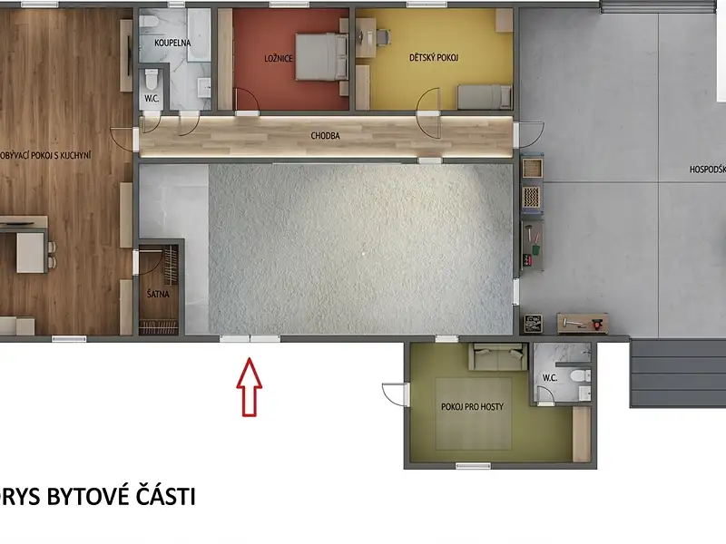 Prodej rodinného domu 825 m², pozemek 1250 m², Vrdy – náhled fotky 2