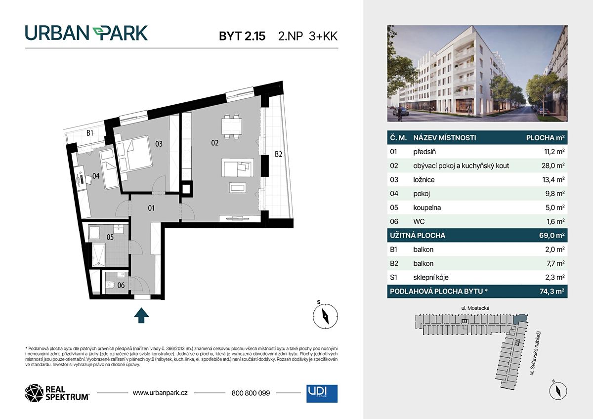Prodej bytu 3+kk 74 m² – fotografie 3