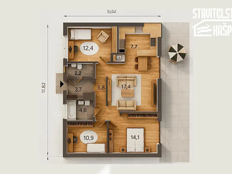 Prodej projektu na klíč 79 m², pozemek 1100 m², Trutnov – náhled fotky 3