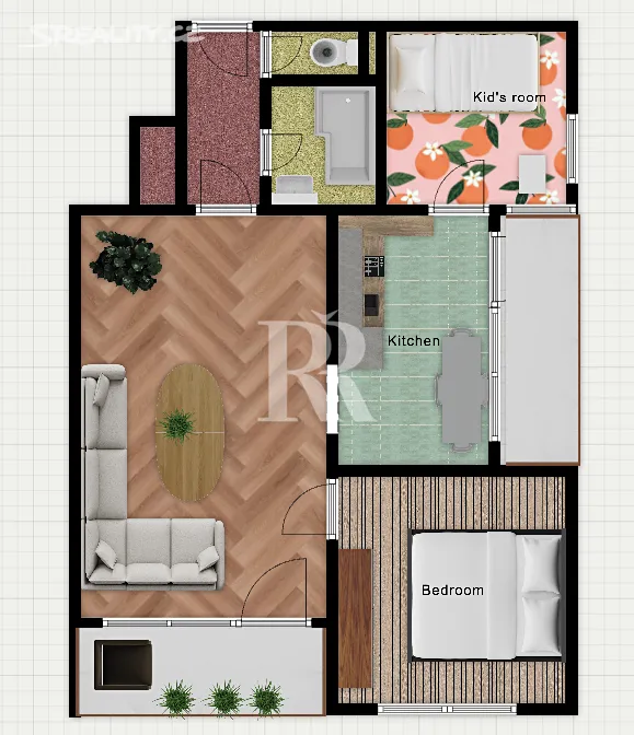 Pronájem bytu 3+1 82 m² - Widok 2