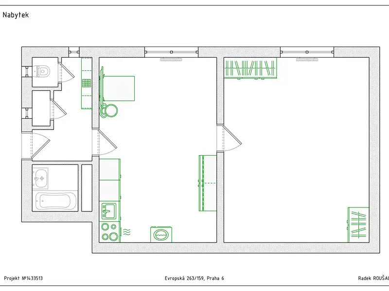 Pronájem bytu 2+kk 46 m², Praha – náhled fotky 2