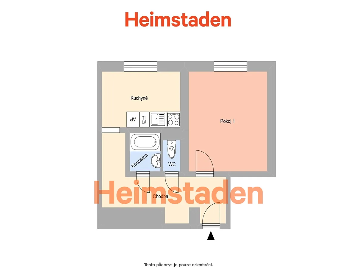 Pronájem bytu 1+1 33 m² – pohled 6
