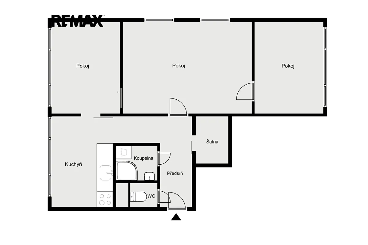 Pronájem bytu 3+1 58 m² – pohled 5