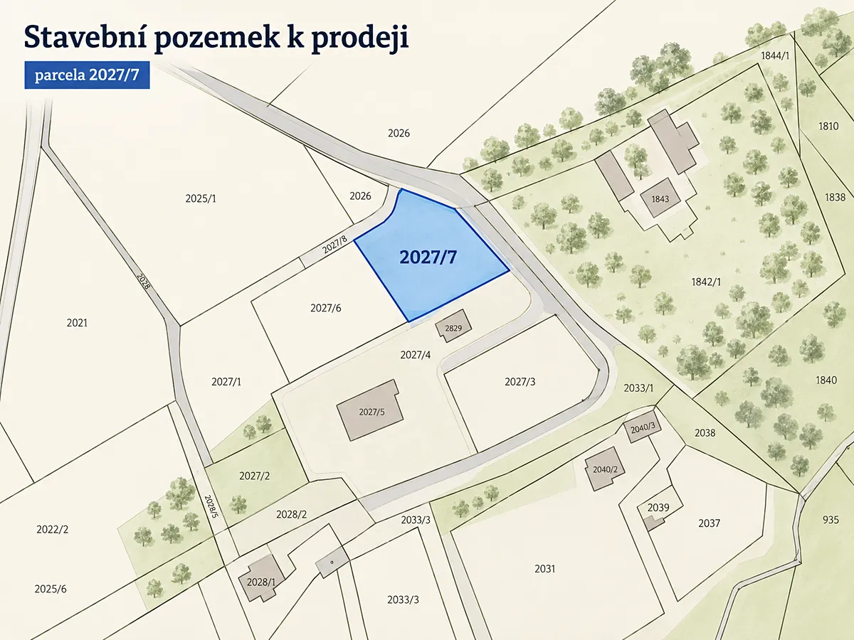 Prodej stavebního pozemku 1257 m²