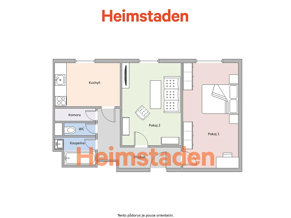 Pronájem bytu 2+1 57 m² - Więcej