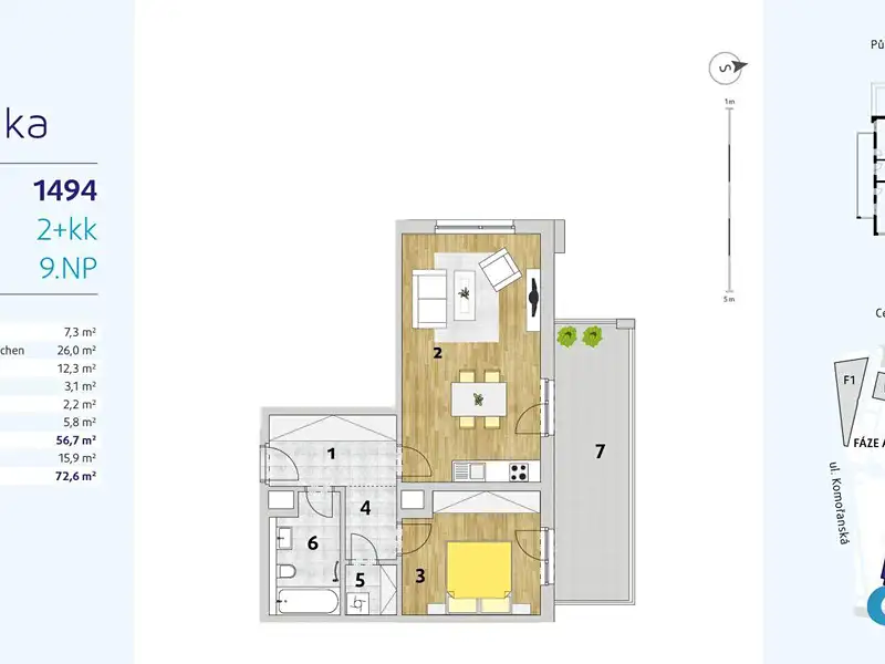 Prodej bytu 2+kk 56 m², Praha – náhled fotky 2