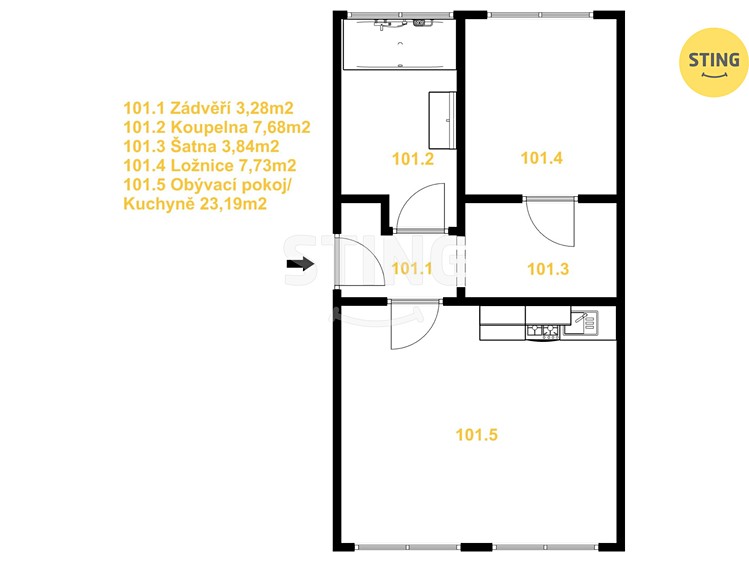 Квартира 2+kk на продаж, 49 м² (16 з 16)