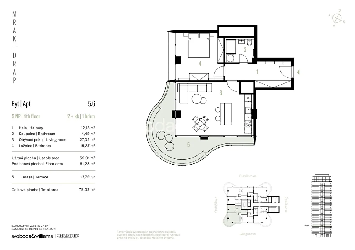 Prodej bytu 2+kk 61 m² – pohled 5