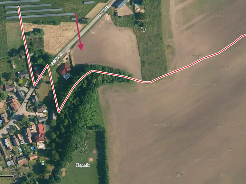 Prodej stavebního pozemku 1146 m², Kněžmost – náhled fotky 3