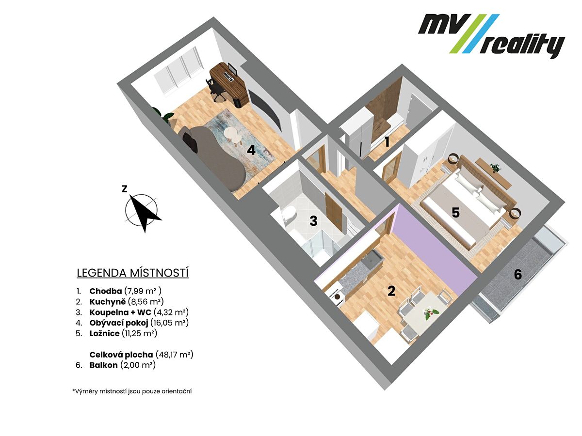 Prodej bytu 2+1 48 m² – fotografie 2