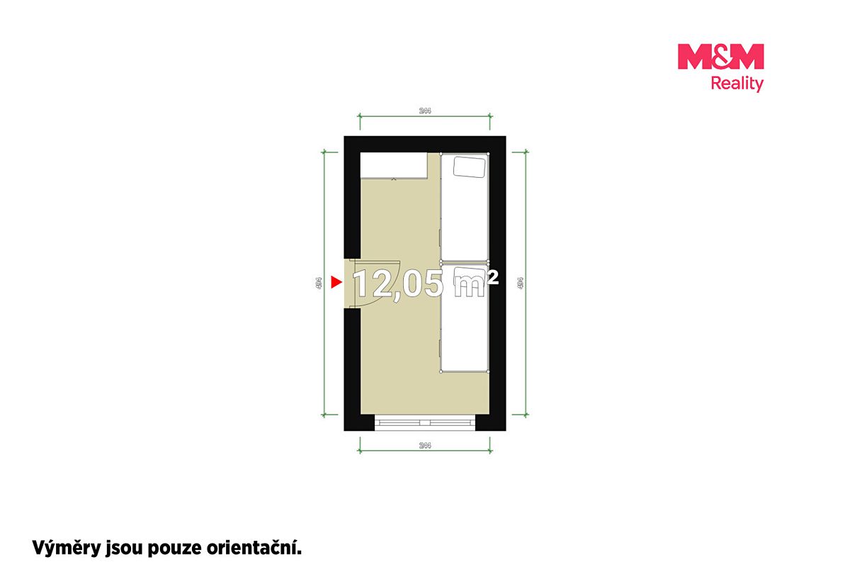 Pronájem bytu 1+kk 12 m² – fotografie 3