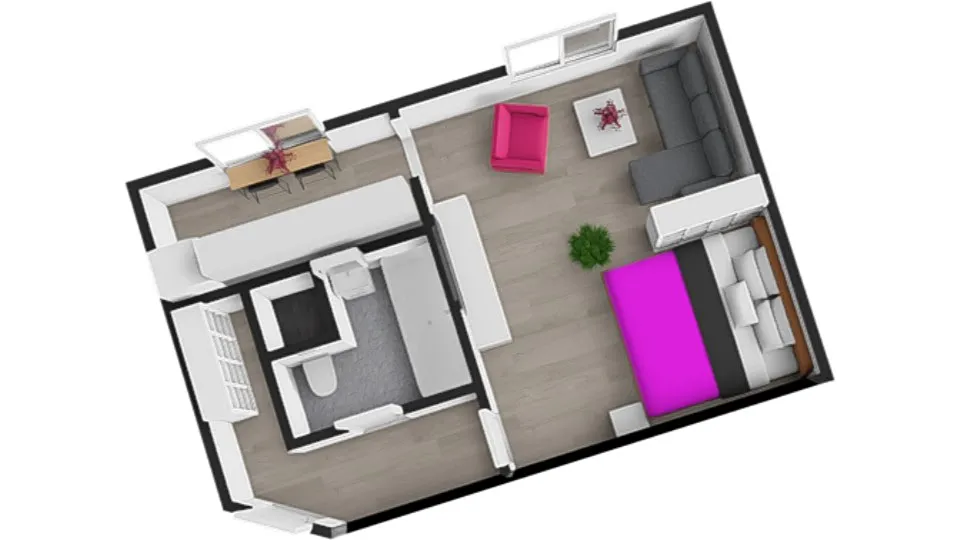 Pronájem bytu 1+1 38 m² – pohled 2