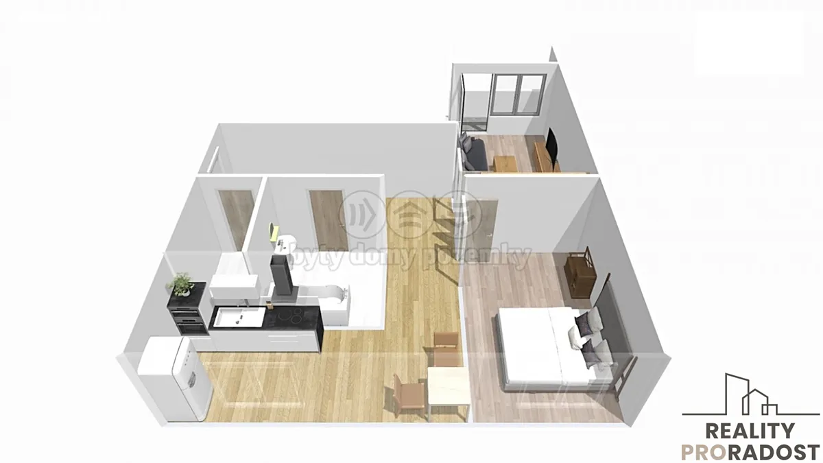 Prodej bytu 2+1 52 m² – pohled 3
