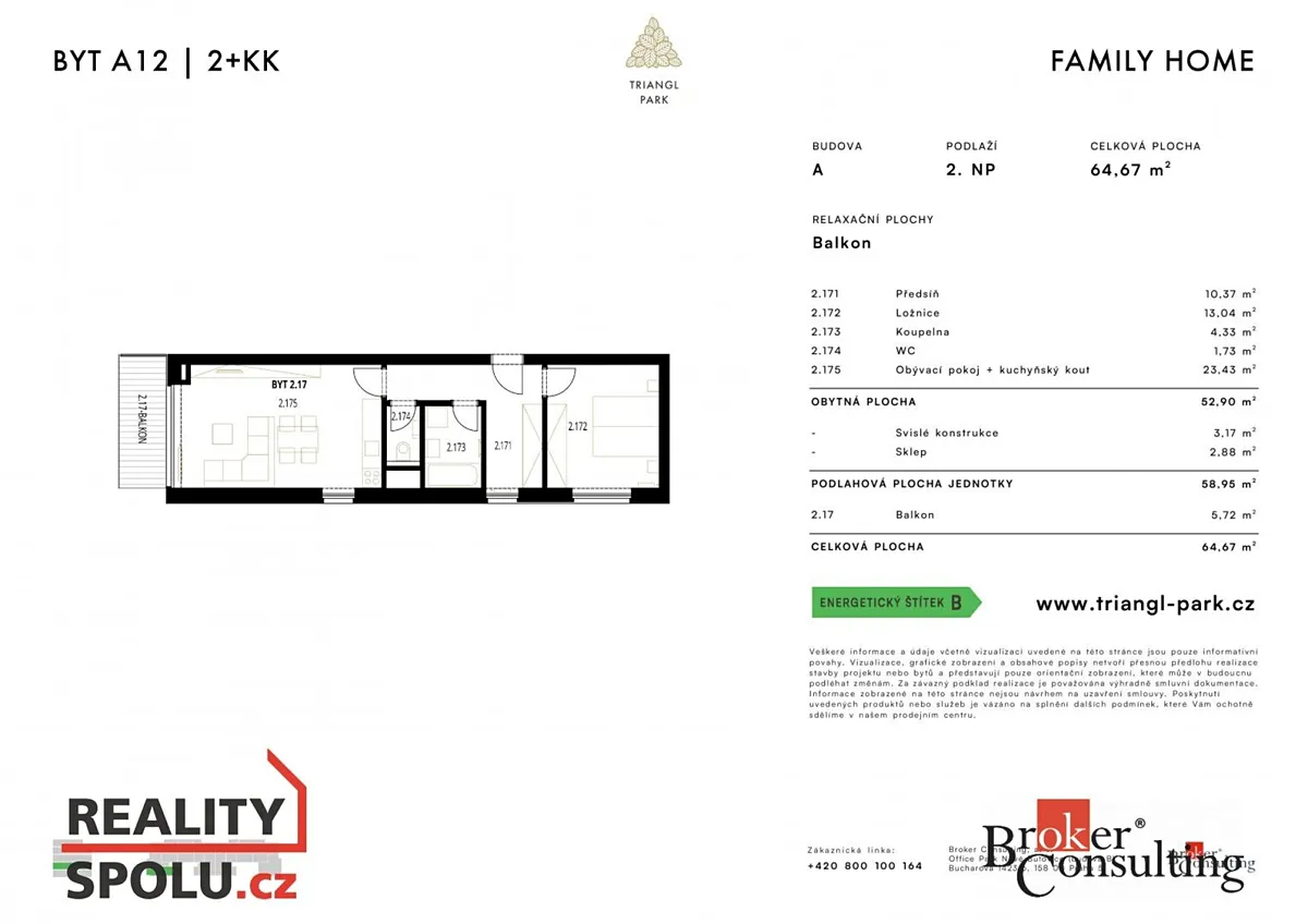 Pronájem bytu 2+kk 53 m² - Widok 3