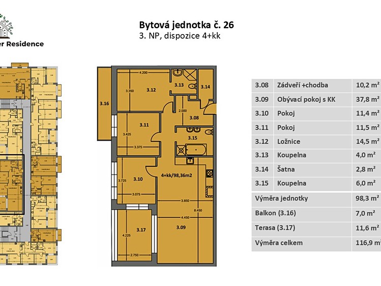 Квартира 4+kk на продаж, 98 м² (8 з 8)