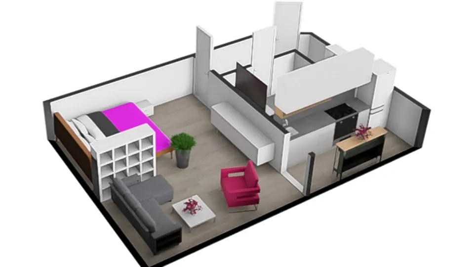 Pronájem bytu 1+1 38 m² – pohled 5