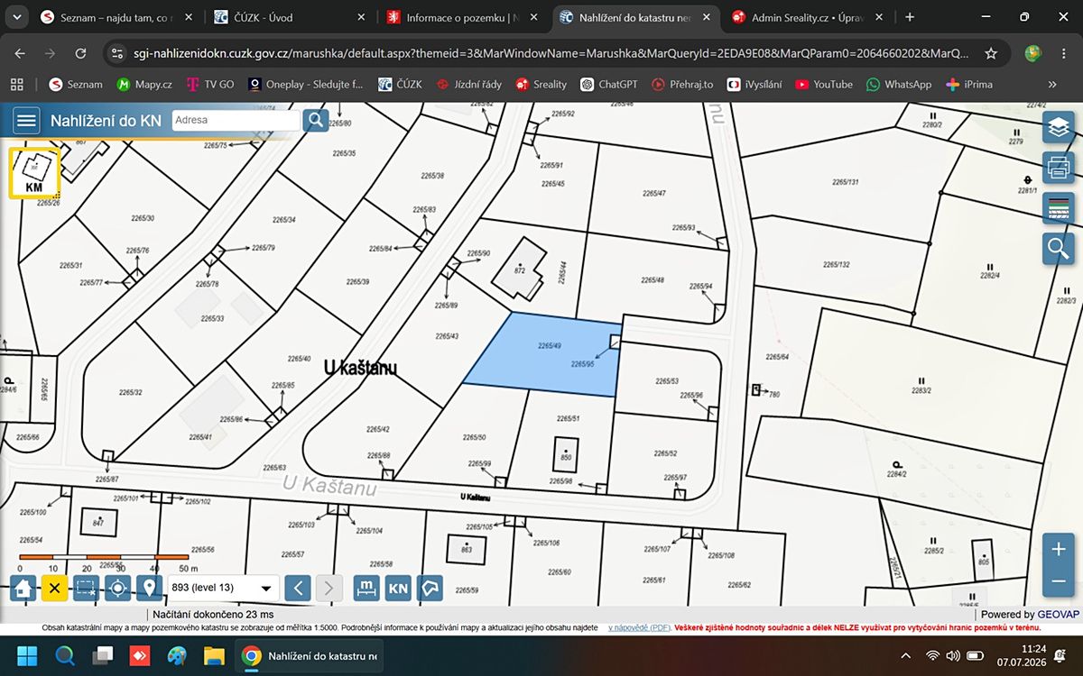 Prodej stavebního pozemku 858 m², Hudlice – fotka 1 z 3