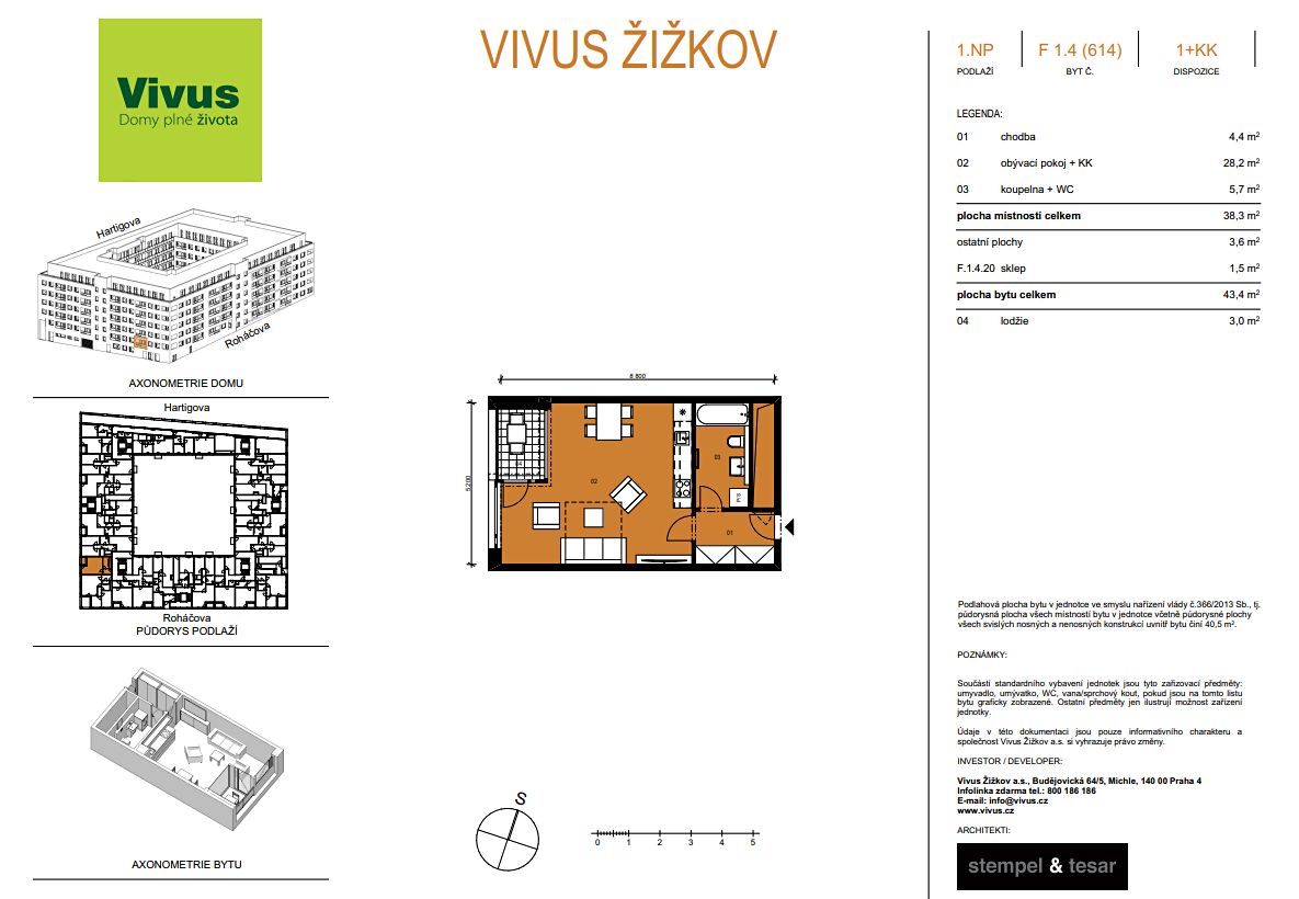 Prodej bytu 1+kk 43 m² – fotografie 3
