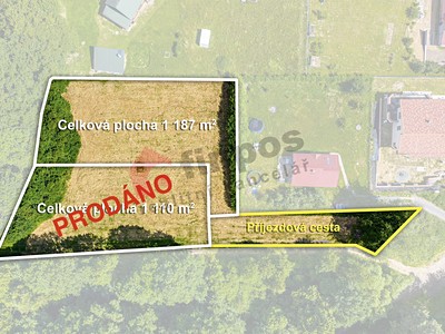 Prodej  stavebního pozemku 1 187 m²