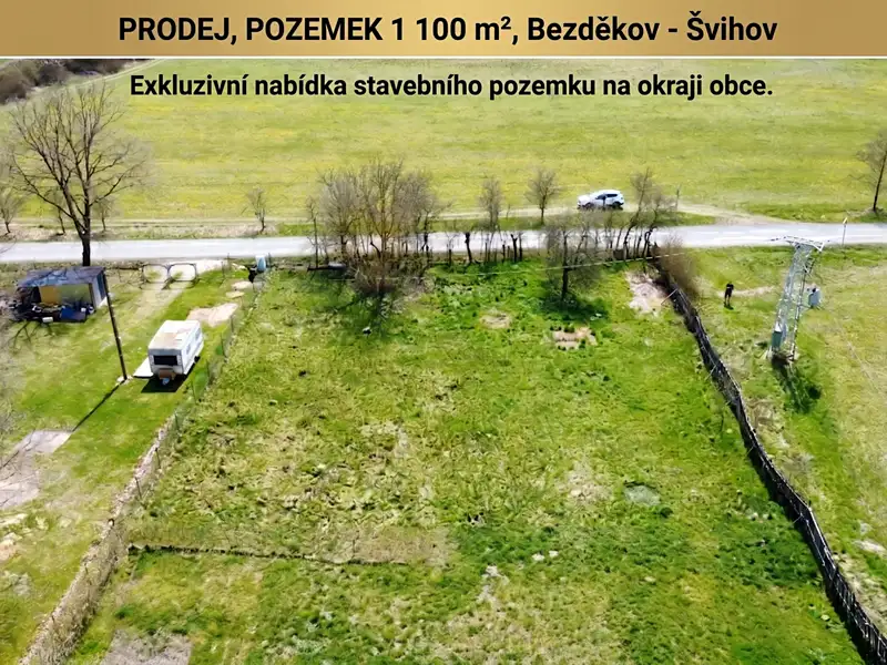Prodej stavebního pozemku 1100 m², Švihov – náhled fotky 1