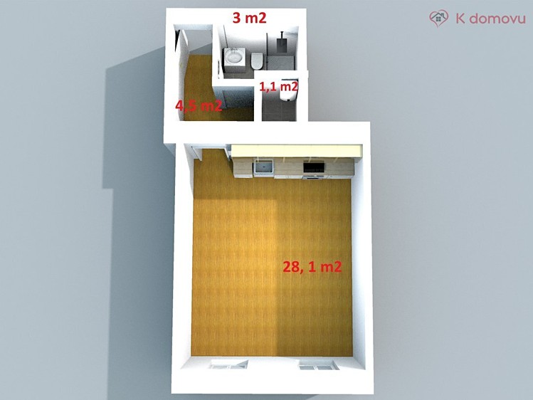 Квартира 1+kk на продаж, 37 м² (15 з 17)