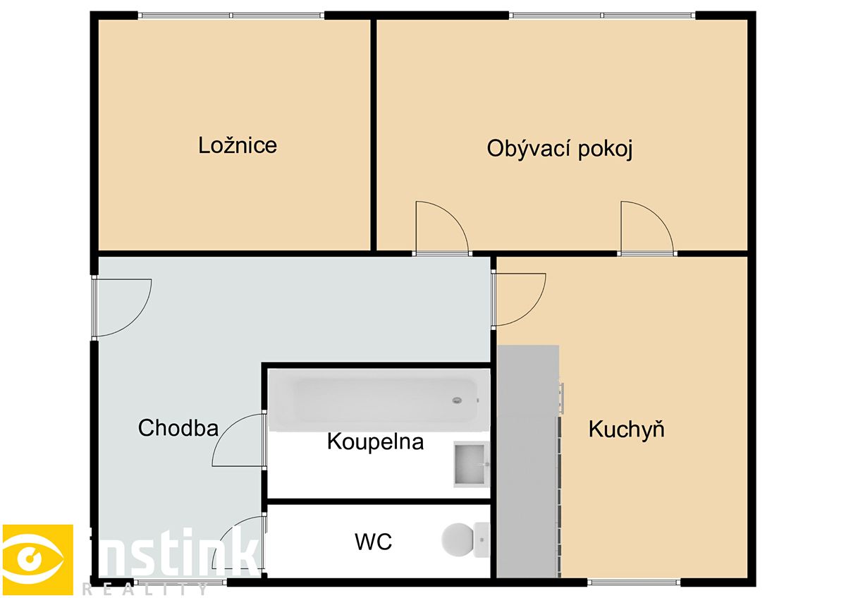 Prodej bytu 2+1 55 m² – fotografie 2