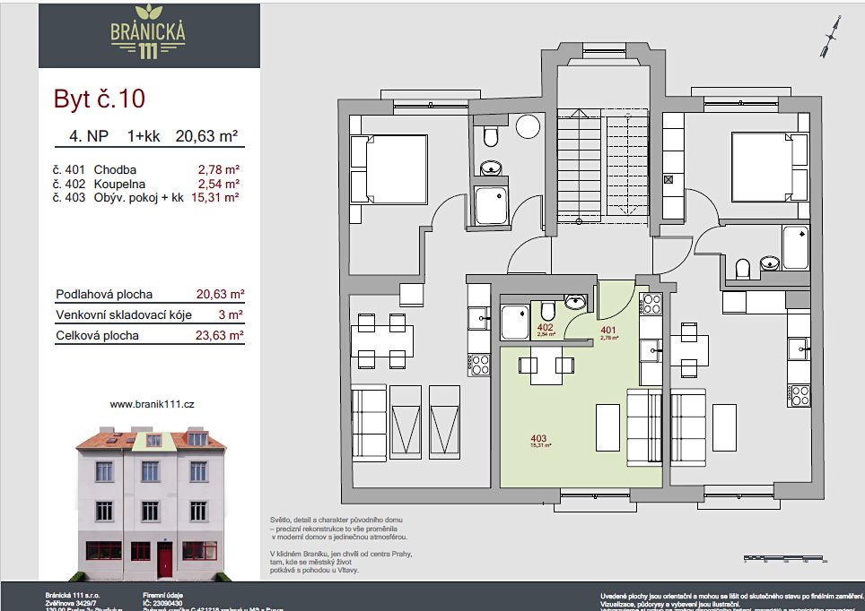 Prodej bytu 1+kk 24 m² – fotografie 4