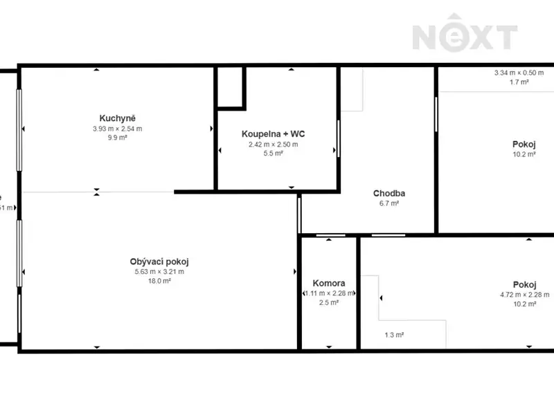 Prodej bytu 3+1 69 m², Most – náhled fotky 3