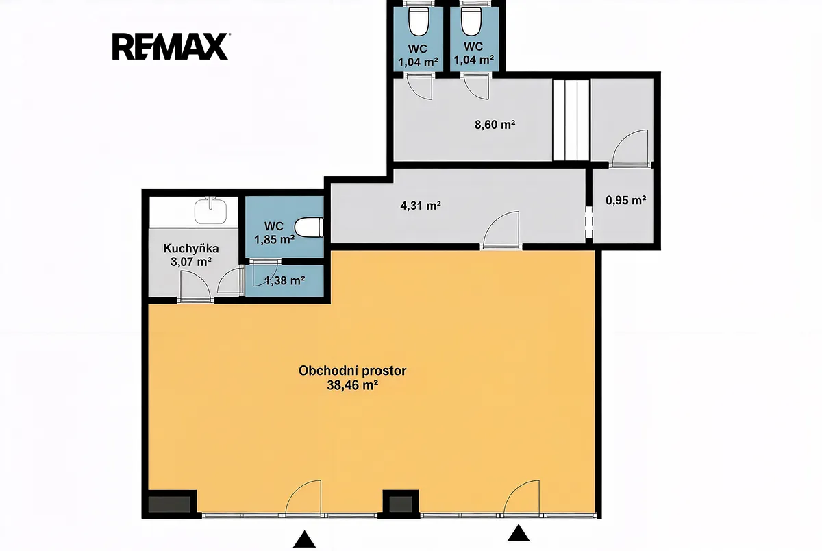 Pronájem obchodního prostoru 60 m² – pohled 3
