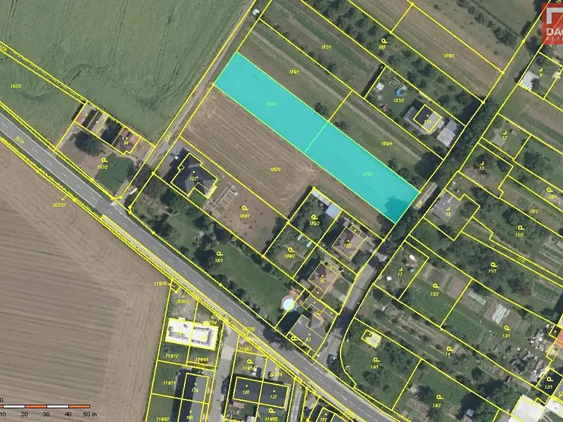 Prodej stavebního pozemku 1959 m², Těšetice – náhled fotky 2