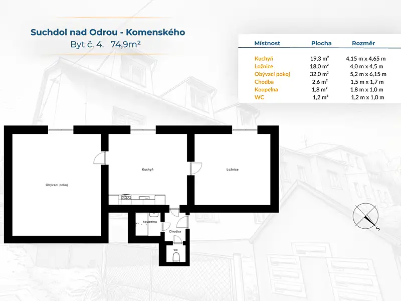 Prodej bytu 2+1 75 m², Suchdol nad Odrou – náhled fotky 2