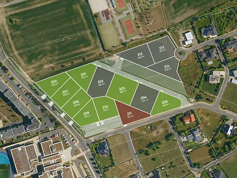 Prodej stavebního pozemku 1261 m², Jesenice – náhled fotky 2