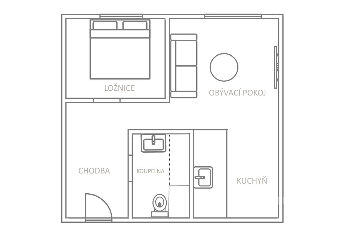 Prodej bytu 2+kk 40 m² – fotografie 3