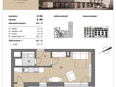 Prodej bytu 1+kk 35 m²