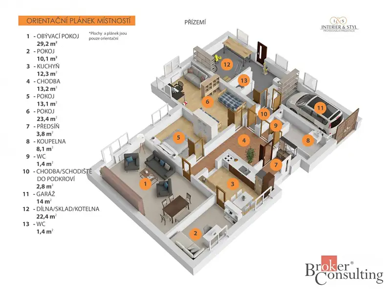 Prodej rodinného domu 255 m², pozemek 1050 m², Pila – náhled fotky 2
