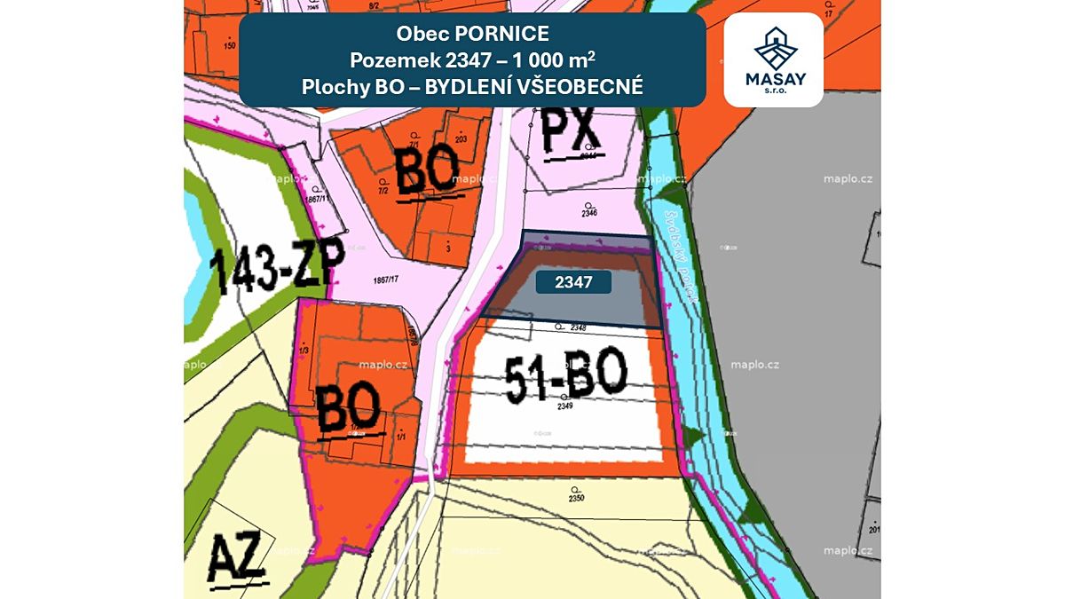 Prodej stavebního pozemku 1000 m² – fotografie 2
