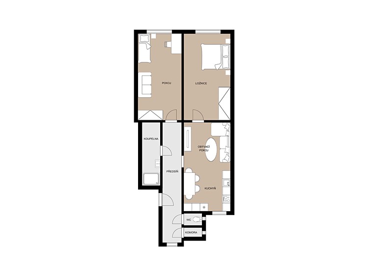 Квартира 3+kk на продаж, 74 м² (19 з 19)
